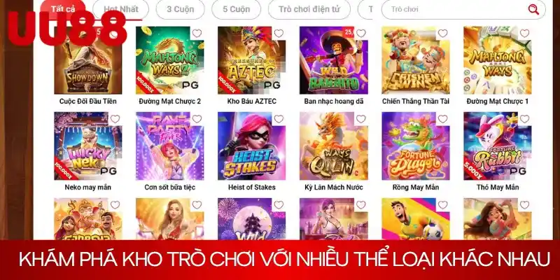 Khám phá kho trò chơi với nhiều thể loại khác nhau