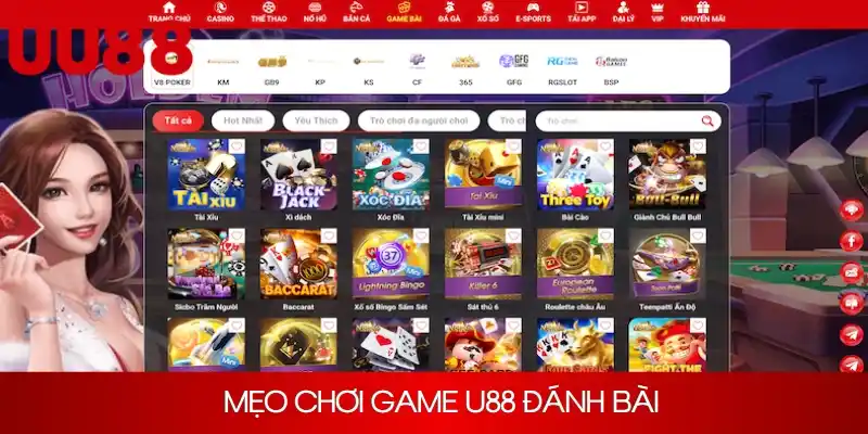 Mẹo chơi game UU88 đánh bài dễ trúng